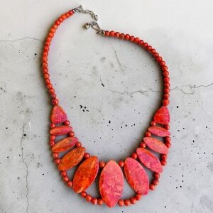 Vintage Sterling Silver Jay King DTR Red Coral Necklace